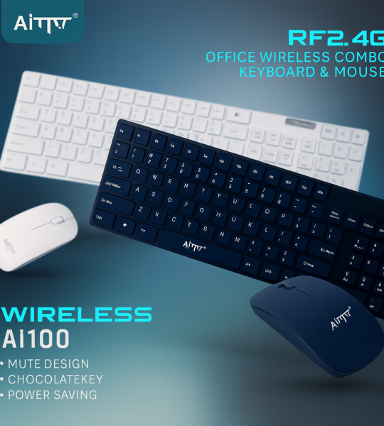 Aitnt AI100 უსადენო კლავიატურა მაუსით