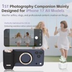 COMITOK მაგნიტური ტელეფონის სახელური დისტანციური მართვის საშუალებით, პორტატული სახელური iPhone-ის ვლოგ ვიდეოებისთვის, მა