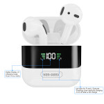 BT-008 წყალგაუმტარი ყურსასმენები მაღალი კლასის LED განათებით HiFi მძიმე ბასით რეტრო უსადენო ყურსასმენები