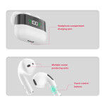 BT-008 წყალგაუმტარი ყურსასმენები მაღალი კლასის LED განათებით HiFi მძიმე ბასით რეტრო უსადენო ყურსასმენები