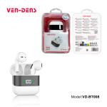 BT-008 წყალგაუმტარი ყურსასმენები მაღალი კლასის LED განათებით HiFi მძიმე ბასით რეტრო უსადენო ყურსასმენები