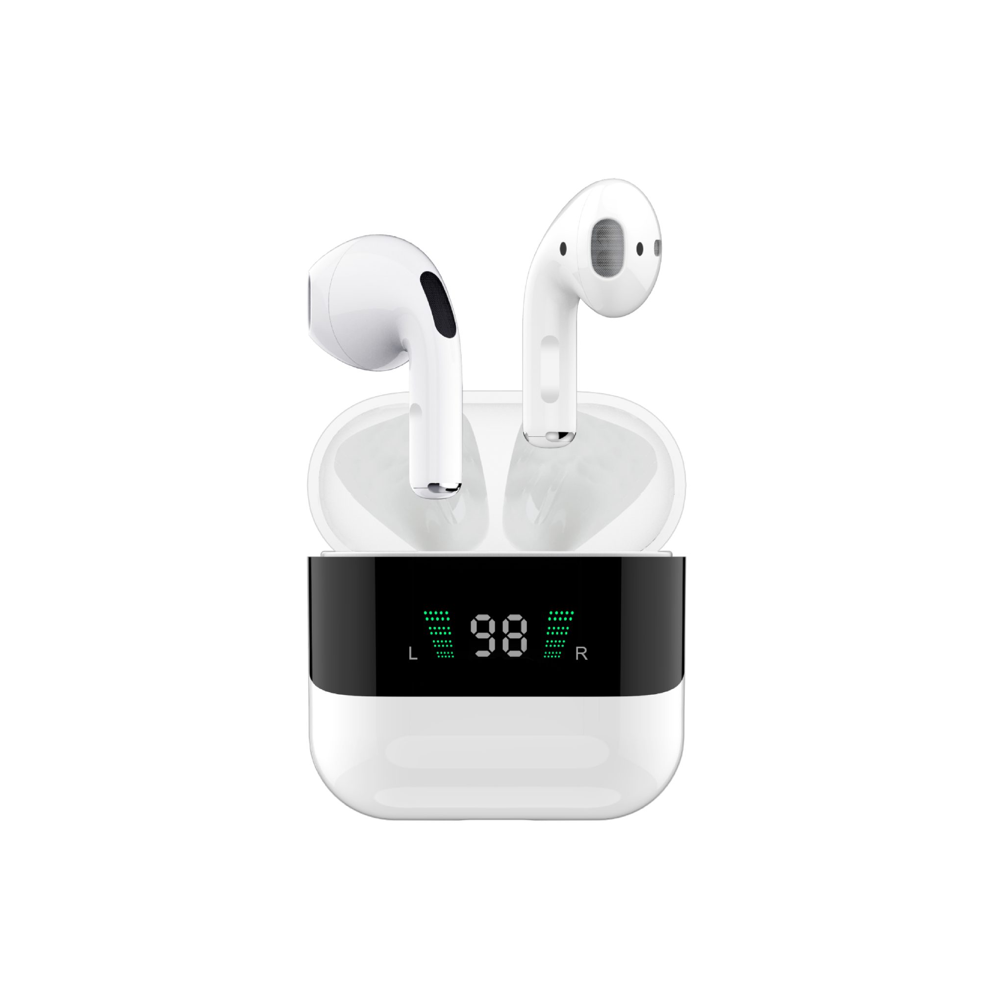 BT-008 წყალგაუმტარი ყურსასმენები მაღალი კლასის LED განათებით HiFi მძიმე ბასით რეტრო უსადენო ყურსასმენები