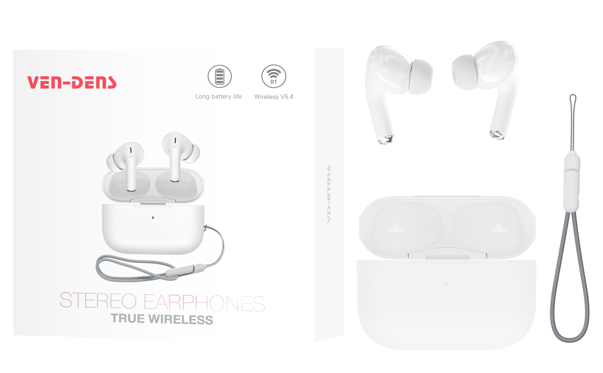 BT-016 ნამდვილი უსადენო Bluetooth 5.4 ყურსასმენები HiFi ხმის ხარისხით და სამაგრით