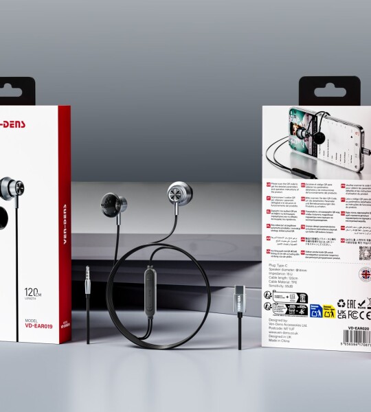 EAR025 სადენიანი ყურსასმენი IP პორტით, 120 სმ სადენიანი ყურსასმენები მიკროფონით, სუფთა ხმის ხარისხით, HD სტერეო