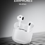 BT-043 100H 300mAh შავი, ელეგანტური, მსუბუქი, პრემიუმ ჩიპით, ხანგრძლივი ბატარეის მუშაობით, უსადენო ყურსასმენები True Wir