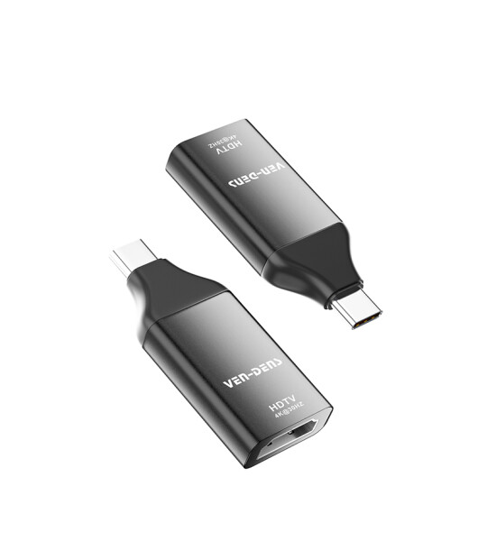 ADP024 VEN-DENS ქარხნულად პირდაპირი, მაღალი ხარისხის მრავალფუნქციური TPE 4K/30HZ Type-C-დან HDTV-მდე ადაპტერი