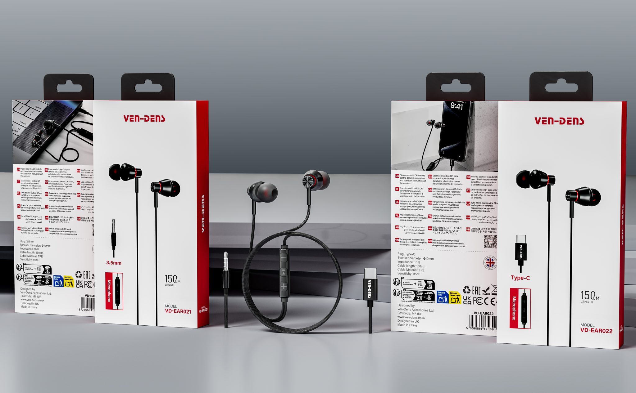 EAR021 შავი, 3.5 მმ პორტიანი, სადენიანი ყურსასმენები მიკროფონით, ჩახლართული კაბელით, მსუბუქი, ყურსასმენები HD ბასით.