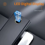 PB018 პორტატული 10000mAh Power Bank კაბელებით, სწრაფი დატენვით, Type-C USB პორტებით