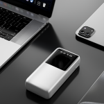 PB046 20000mAh თეთრი, მაღალი ტევადობის, სწრაფი დატენვის, შავი /თეთრი ფერის, დამტენი კაბელით