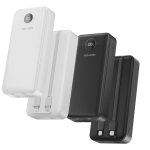 PB048 20000mAh შავი ფერის მაღალი ტევადობის სწრაფი დატენვის შავი ფერის დენის ბანკი კაბელით და ციფრული დისპლეით