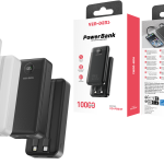 PB048 20000mAh შავი ფერის მაღალი ტევადობის სწრაფი დატენვის შავი ფერის დენის ბანკი კაბელით და ციფრული დისპლეით