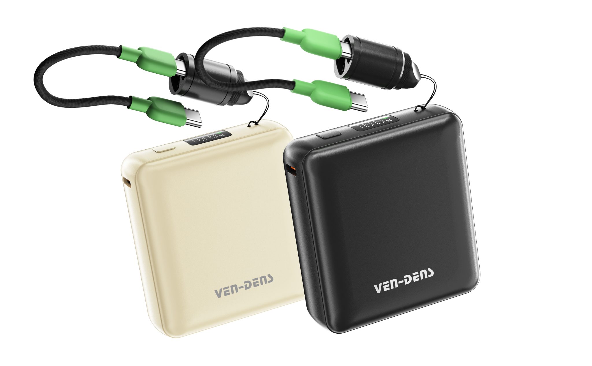 PB049 10000 mAh შავი ფერის მაღალი ტევადობის სწრაფი დატენვის მსუბუქი პაუერბანკი ციფრული დისპლეით