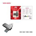 128G USB C ფლეშ დრაივი ორმაგი USB მბრუნავი USB ფლეშ დრაივი (A+C) პორტით, პორტატული 2-1-ში USB ფლეშ დრაივი