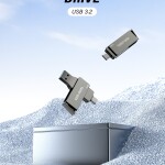 128G USB C ფლეშ დრაივი ორმაგი USB მბრუნავი USB ფლეშ დრაივი (A+C) პორტით, პორტატული 2-1-ში USB ფლეშ დრაივი