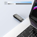 128G USB C ფლეშ დრაივი ორმაგი USB მბრუნავი USB ფლეშ დრაივი (A+C) პორტით, პორტატული 2-1-ში USB ფლეშ დრაივი