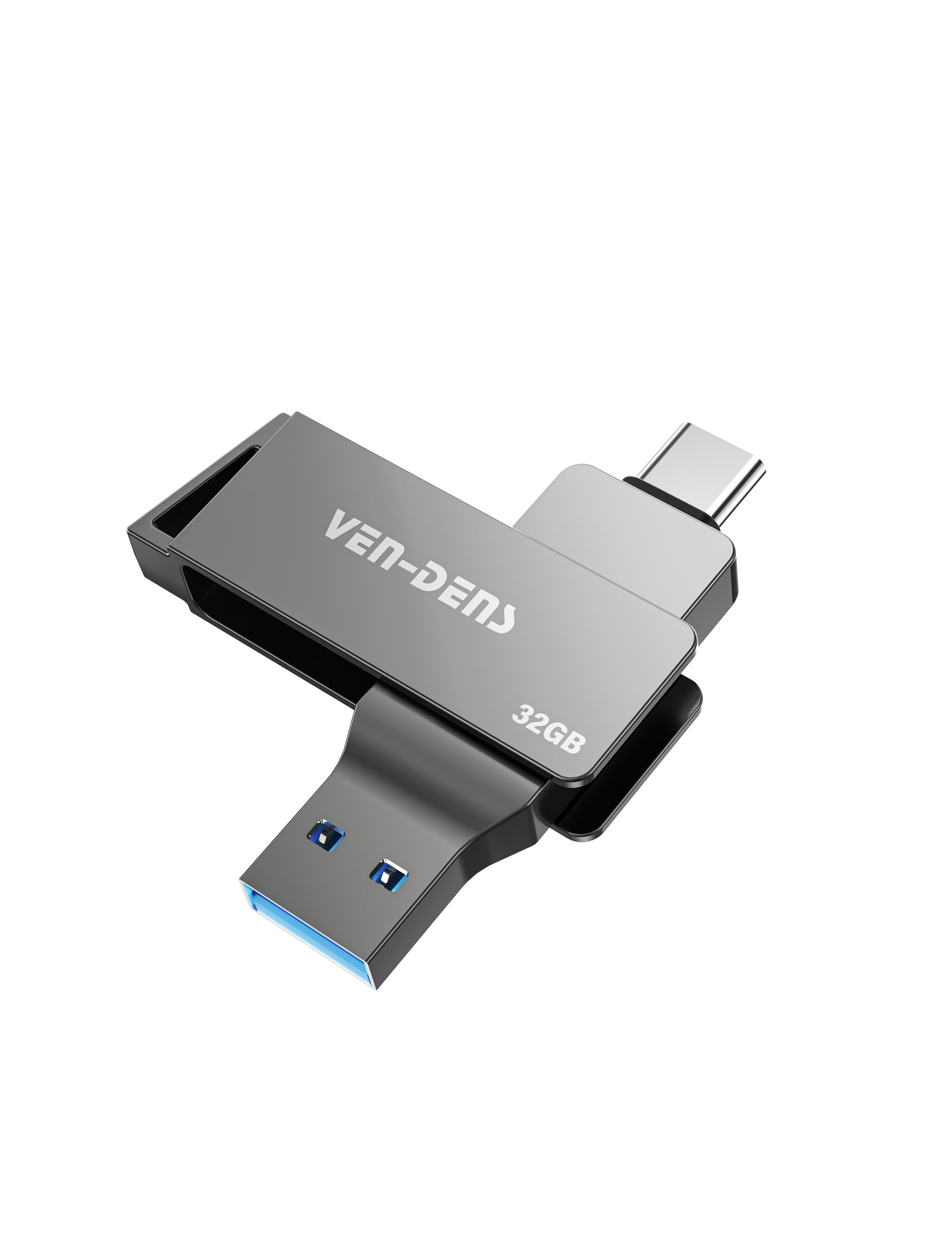 32G  USB C ფლეშ დრაივი ორმაგი USB მბრუნავი USB ფლეშ დრაივი (A+C) პორტით, პორტატული 2-1-ში USB ფლეშ დრაივი