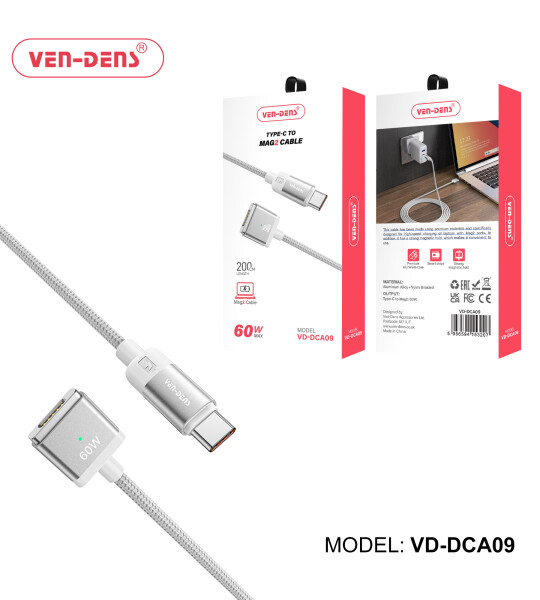 TYPE-C-დან MAG2-მდე მაღალი სიჩქარის 60 ვატიანი დამტენის კაბელი