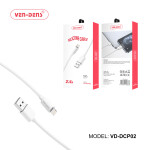 სილიკონის USB A-დან Lightning-მდე დამტენი კაბელი