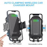 WLC004 მანქანის ტელეფონის დამჭერი უსადენო დამტენი მობილური ტელეფონის დამჭერი მანქანისთვის