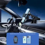 WLC004 მანქანის ტელეფონის დამჭერი უსადენო დამტენი მობილური ტელეფონის დამჭერი მანქანისთვის